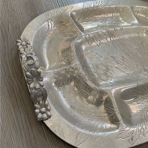 1950s Aluminum Tray - Vintage - HOLIDAY - Trinkets - COTTAGECORE - Forman 4Man